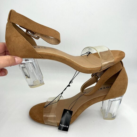 New Torrid Brown Translucent Block Heel - Size 8WW - Picture 9 of 14